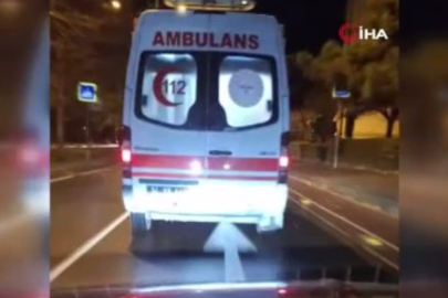 Bir şahıs ambulansın peşine takıldı: Ambulans hastane yerine polis merkezine gitti