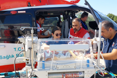 Yeni Doğan Bebek Ambulans Helikopter İle Hastaneye Sevk Edildi