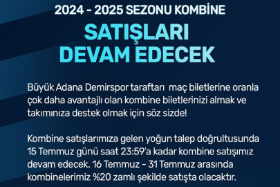 Adana Demirspor Kombine Satışları Devam Ediyor