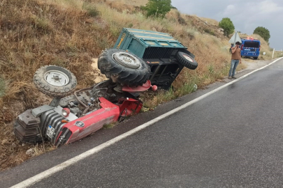 Seydişehir'de Traktör Şarampole Uçtu