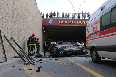 5 Metre Yükseklikten Düşen Otomobilde 1 Kişi Öldü, 2 Kişi Ağır Yaralandı