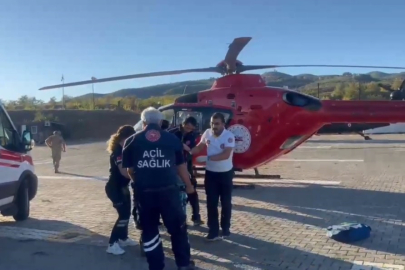 Dağda düşerek ayağı kırılan kadın, hava ambulansı ile hastaneye kaldırıldı