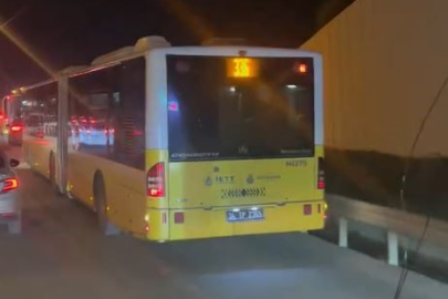 Trafik yoğunluğunda kural tanımayan İETT otobüsleri emniyet şeridini ihlal etti