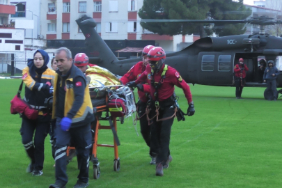 Uçurumdan Yuvarlanarak Ağır Yaralanan Motokroscu İçin Askeri Helikopter